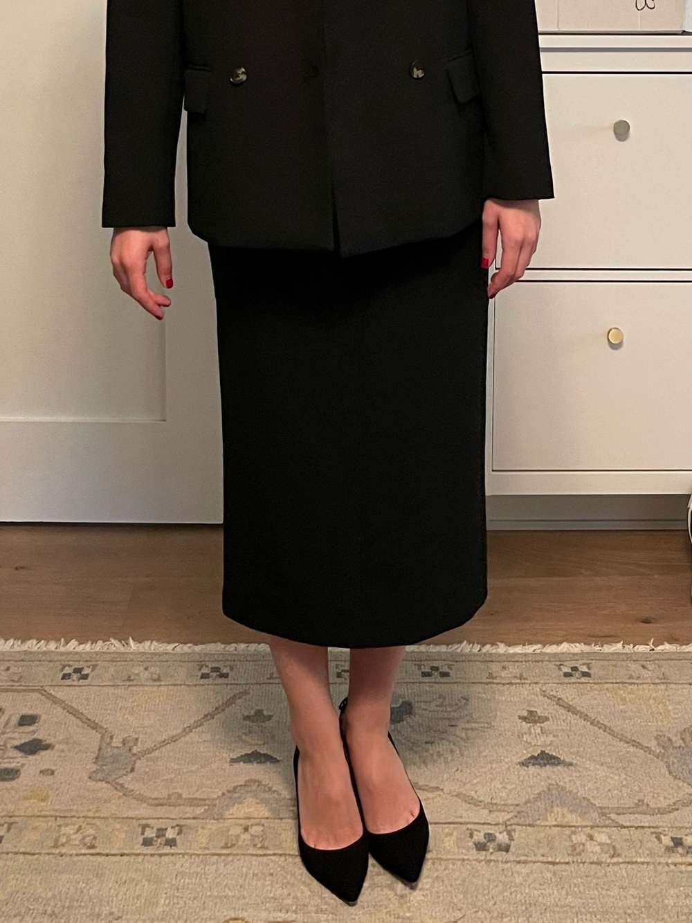 Aritzia Babaton Chisel Black Maxi Pencil Skirt